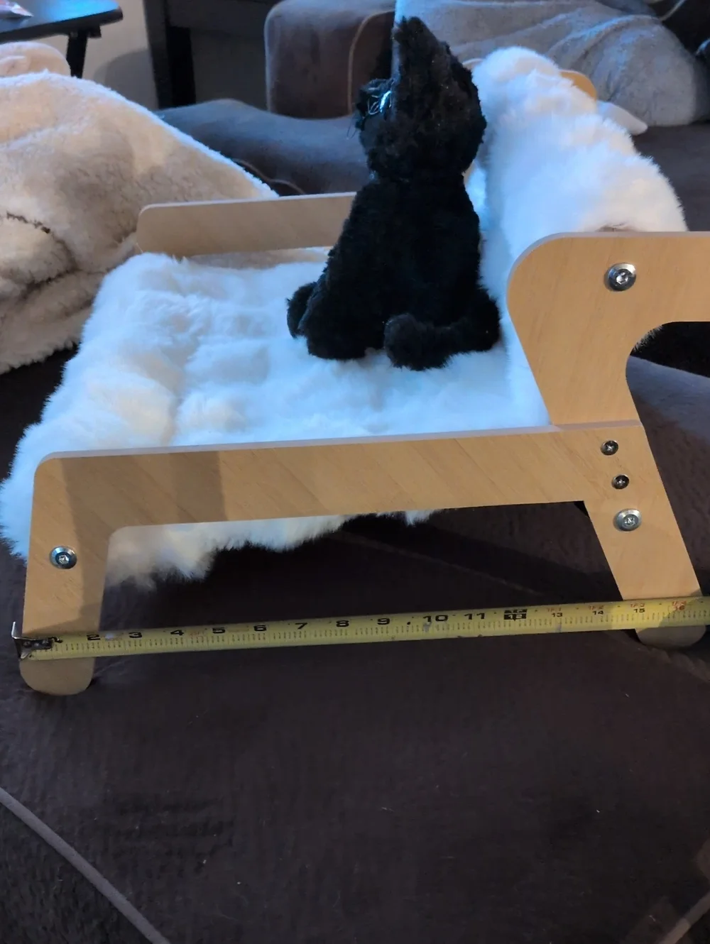 IKEA LURVIG Cat Bed Hammock Wood & Gothic Black Cat Devon Rex Plush Set NWT📝